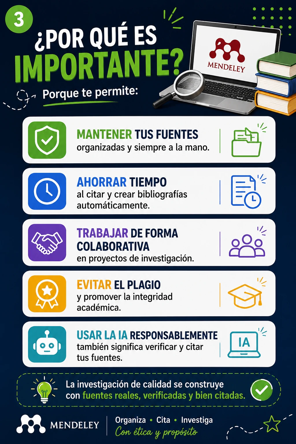 Beneficios de utilizar Mendeley en investigación educativa