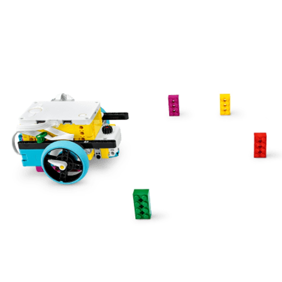 Base motriz LEGO Education SPIKE Prime preparada para realizar un recorrido de práctica