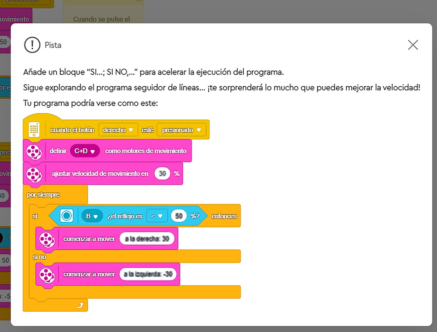 Programa optimizado con luz reflejada menor que 50 por ciento