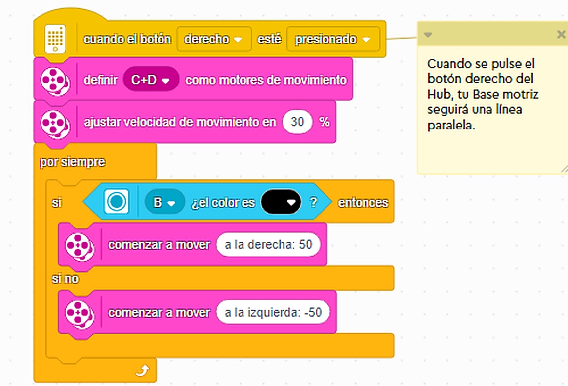 Programa seguidor de línea con por siempre y si si no