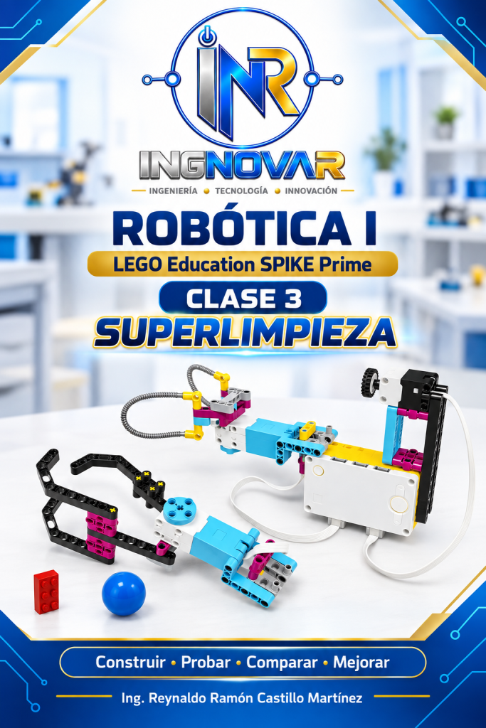 Portada original de la Clase 3 Superlimpieza de Robótica con LEGO Education SPIKE Prime
